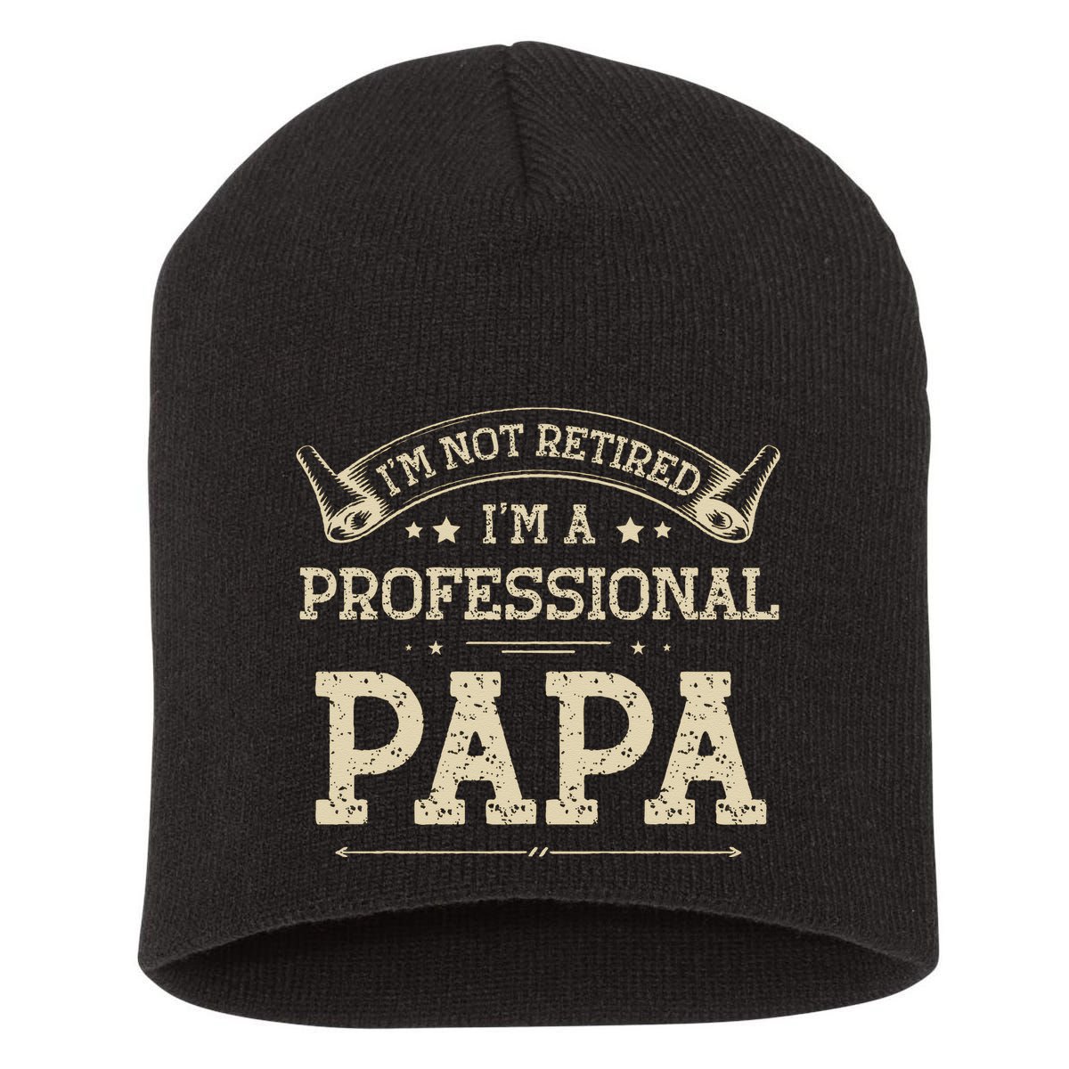 Retro Im Not Retired A Professional Papa Gift For Dad Short Acrylic Beanie