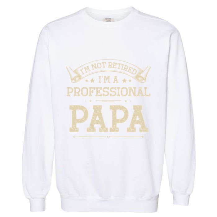 Retro Im Not Retired A Professional Papa Gift For Dad Garment-Dyed Sweatshirt