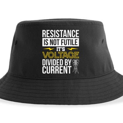 Resistance Is Not Futile Funny Electrician Sustainable Bucket Hat