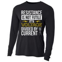 Resistance Is Not Futile Funny Electrician Cooling Performance Long Sleeve Crew