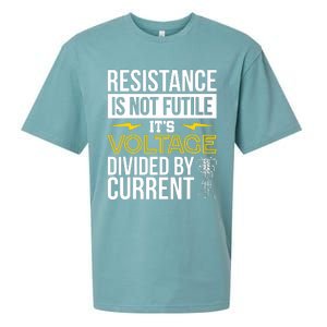 Resistance Is Not Futile Funny Electrician Sueded Cloud Jersey T-Shirt