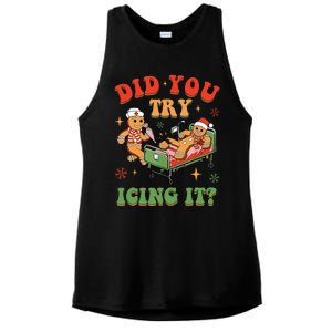 Retro Icu Nurse Christmas Gingerbread Did You Try Icing It Ladies PosiCharge Tri-Blend Wicking Tank