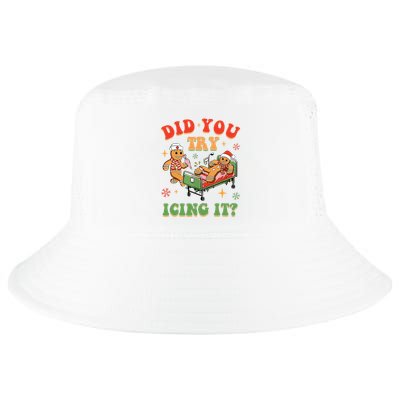 Retro Icu Nurse Christmas Gingerbread Did You Try Icing It Cool Comfort Performance Bucket Hat