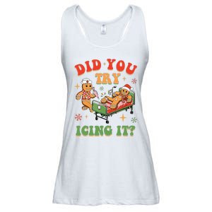 Retro Icu Nurse Christmas Gingerbread Did You Try Icing It Ladies Essential Flowy Tank