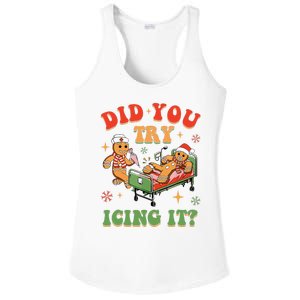 Retro Icu Nurse Christmas Gingerbread Did You Try Icing It Ladies PosiCharge Competitor Racerback Tank