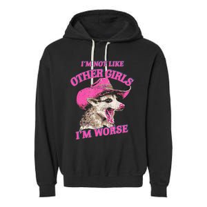 Retro IM Not Like Other IM Worse Racoon Garment-Dyed Fleece Hoodie