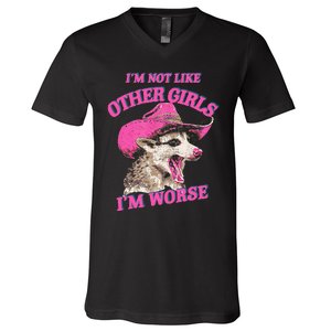 Retro IM Not Like Other IM Worse Racoon V-Neck T-Shirt