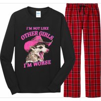 Retro IM Not Like Other IM Worse Racoon Long Sleeve Pajama Set