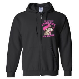 Retro IM Not Like Other IM Worse Racoon Full Zip Hoodie