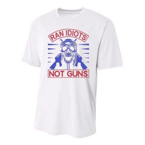 Rain Idiots Not Guns Youth Performance Sprint T-Shirt