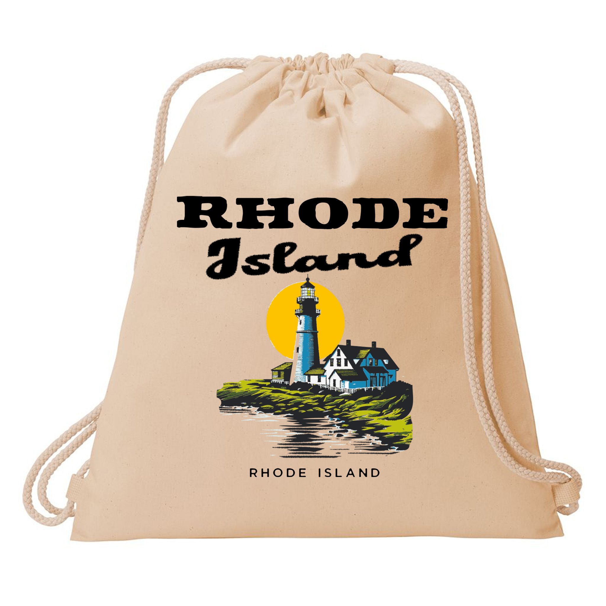 Rhode Island New England Drawstring Bag