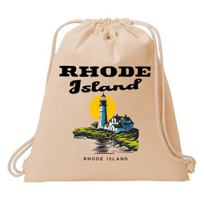Rhode Island New England Drawstring Bag