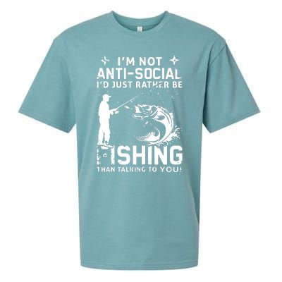 Really! I'm Not AntiSocial, I'd Just Rather Be Fishing Sueded Cloud Jersey T-Shirt