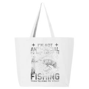 Really! I'm Not AntiSocial, I'd Just Rather Be Fishing 25L Jumbo Tote