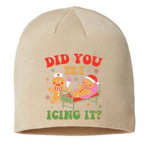 Retro Icu Nurse Christmas Gingerbread Did You Try Icing It Sustainable Beanie