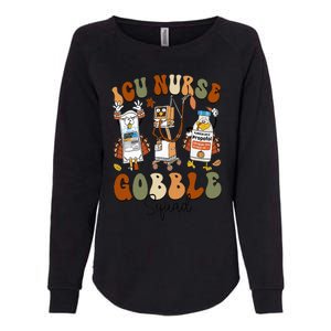 Retro ICU Nurse Gobble Squad Thanksgiving Fall Autumn Turkey Womens California Wash Sweatshirt