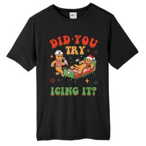 Retro Icu Nurse Christmas Gingerbread Did You Try Icing It Tall Fusion ChromaSoft Performance T-Shirt