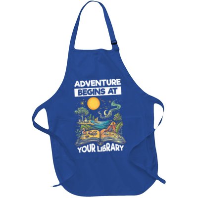 Reading Is Out There Adventure Begins At Your Library Full-Length Apron With Pockets