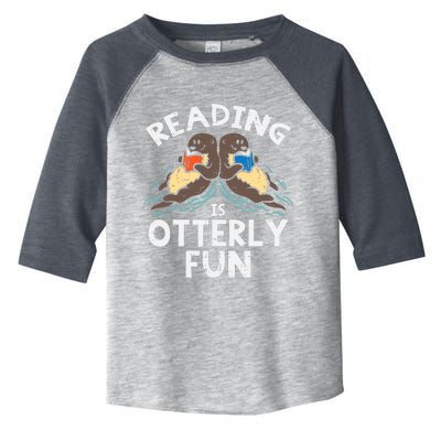 Reading Is Otterly Fun Otter Book Lover Librarian Bookworm Toddler Fine Jersey T-Shirt