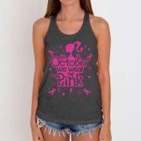 Retro In October We Wear Pin.K Breast Cancer Awareness 2024 Women's Knotted Racerback Tank