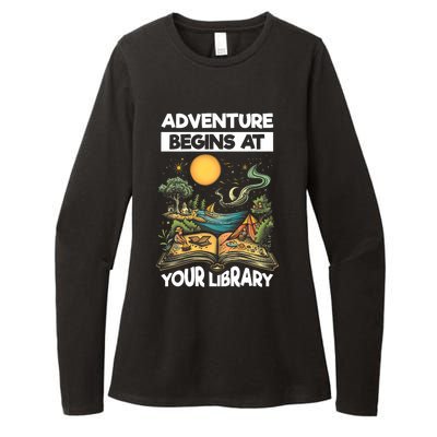 Reading Is Out There Adventure Begins At Your Library Summer Womens CVC Long Sleeve Shirt