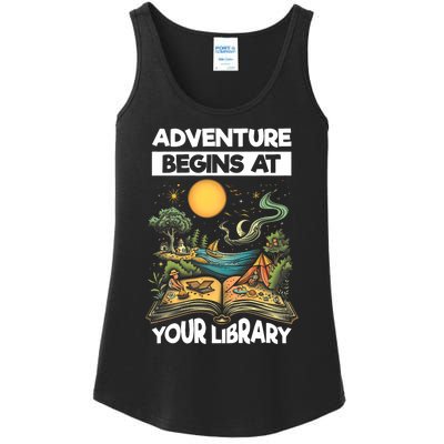 Reading Is Out There Adventure Begins At Your Library Summer Ladies Essential Tank