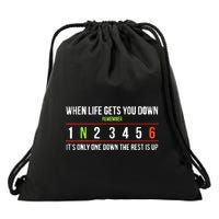Remember ItS Only One Down The Rest Is Up Drawstring Bag