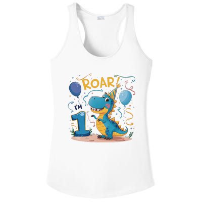 Roar IM One Baby First Birthday Celebrate Being Ladies PosiCharge Competitor Racerback Tank