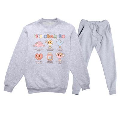 Retro Its Okay To Make Some Mistakes Premium Crewneck Sweatsuit Set