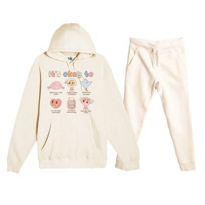 Retro Its Okay To Make Some Mistakes Premium Hooded Sweatsuit Set