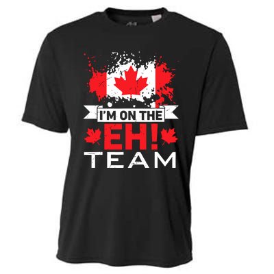 Retro Im On The Eh Team Maple Leaf Canadian Flag Canada Day Cooling Performance Crew T-Shirt