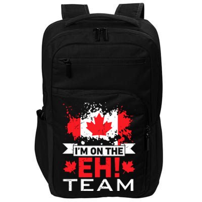 Retro Im On The Eh Team Maple Leaf Canadian Flag Canada Day Impact Tech Backpack