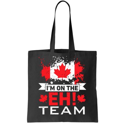 Retro Im On The Eh Team Maple Leaf Canadian Flag Canada Day Tote Bag