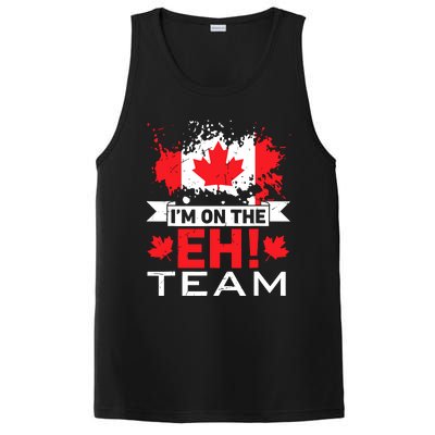 Retro Im On The Eh Team Maple Leaf Canadian Flag Canada Day PosiCharge Competitor Tank