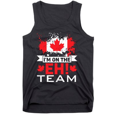 Retro Im On The Eh Team Maple Leaf Canadian Flag Canada Day Tank Top