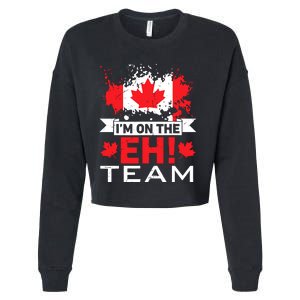 Retro Im On The Eh Team Maple Leaf Canadian Flag Canada Day Cropped Pullover Crew