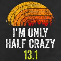 Retro Im Only Half Crazy 13.1 Half Marathon Funny Running 15oz Campfire Ceramic Mug