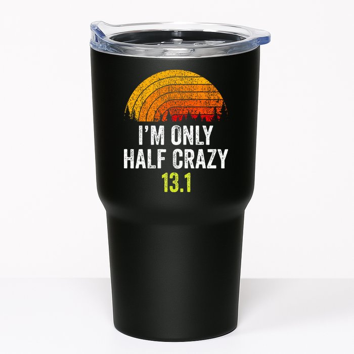 Retro Im Only Half Crazy 13.1 Half Marathon Funny Running Tumbler