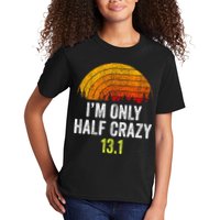 Retro Im Only Half Crazy 13.1 Half Marathon Funny Running Kids T-Shirt