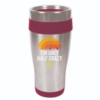 Retro Im Only Half Crazy 13.1 Half Marathon Funny Running 16oz Travel Tumbler