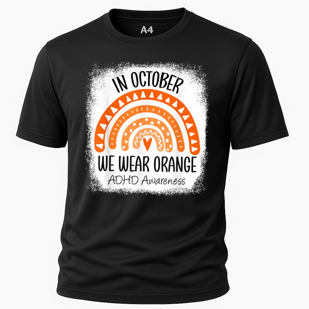 Rainbow In October We Wear Orange ADHD Awareness Ribbon Cooling Performance Crew T-Shirt
