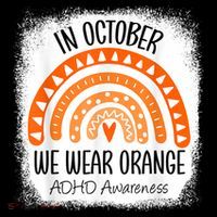 Rainbow In October We Wear Orange ADHD Awareness Ribbon Premium T-Shirt