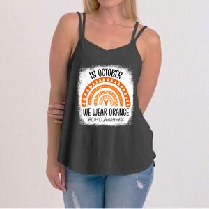 Rainbow In October We Wear Orange ADHD Awareness Ribbon Women's Strappy Tank