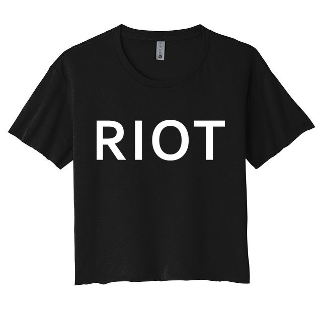 RIOT Funny Vintage Classic Logo Crop Top