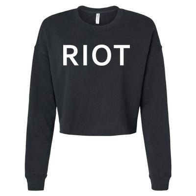 RIOT Funny Vintage Classic Logo Cropped Pullover Crew
