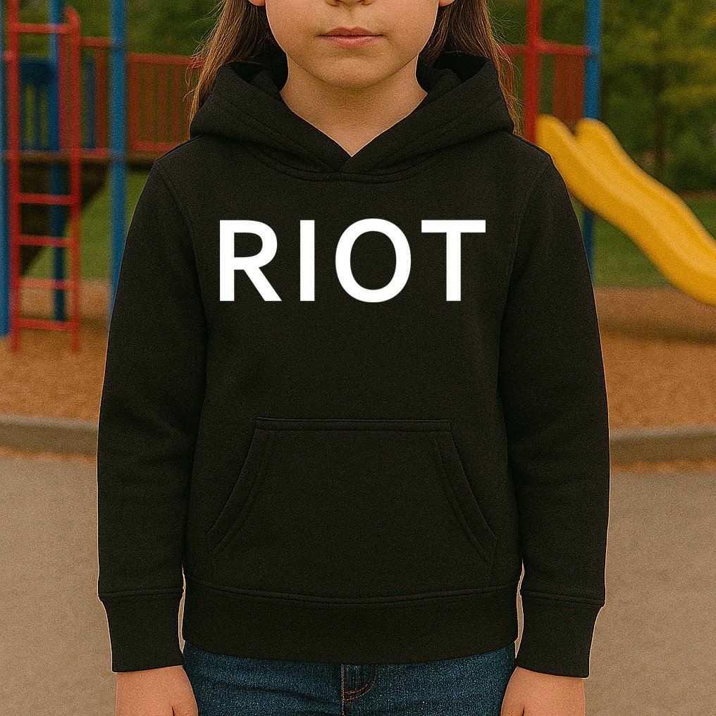 RIOT Funny Vintage Classic Logo Kids Hoodie