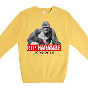 RIP Harambe Gorilla Cincinnati Zoo Premium Crewneck Sweatshirt