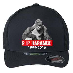 RIP Harambe Gorilla Cincinnati Zoo Flexfit Unipanel Trucker Cap