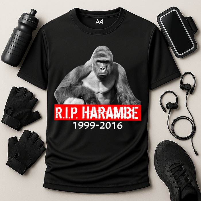 RIP Harambe Gorilla Cincinnati Zoo Cooling Performance Crew T-Shirt