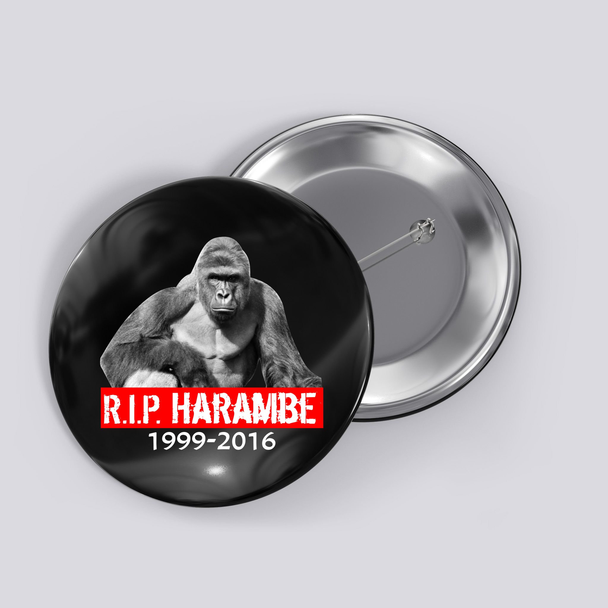 RIP Harambe Gorilla Cincinnati Zoo Button